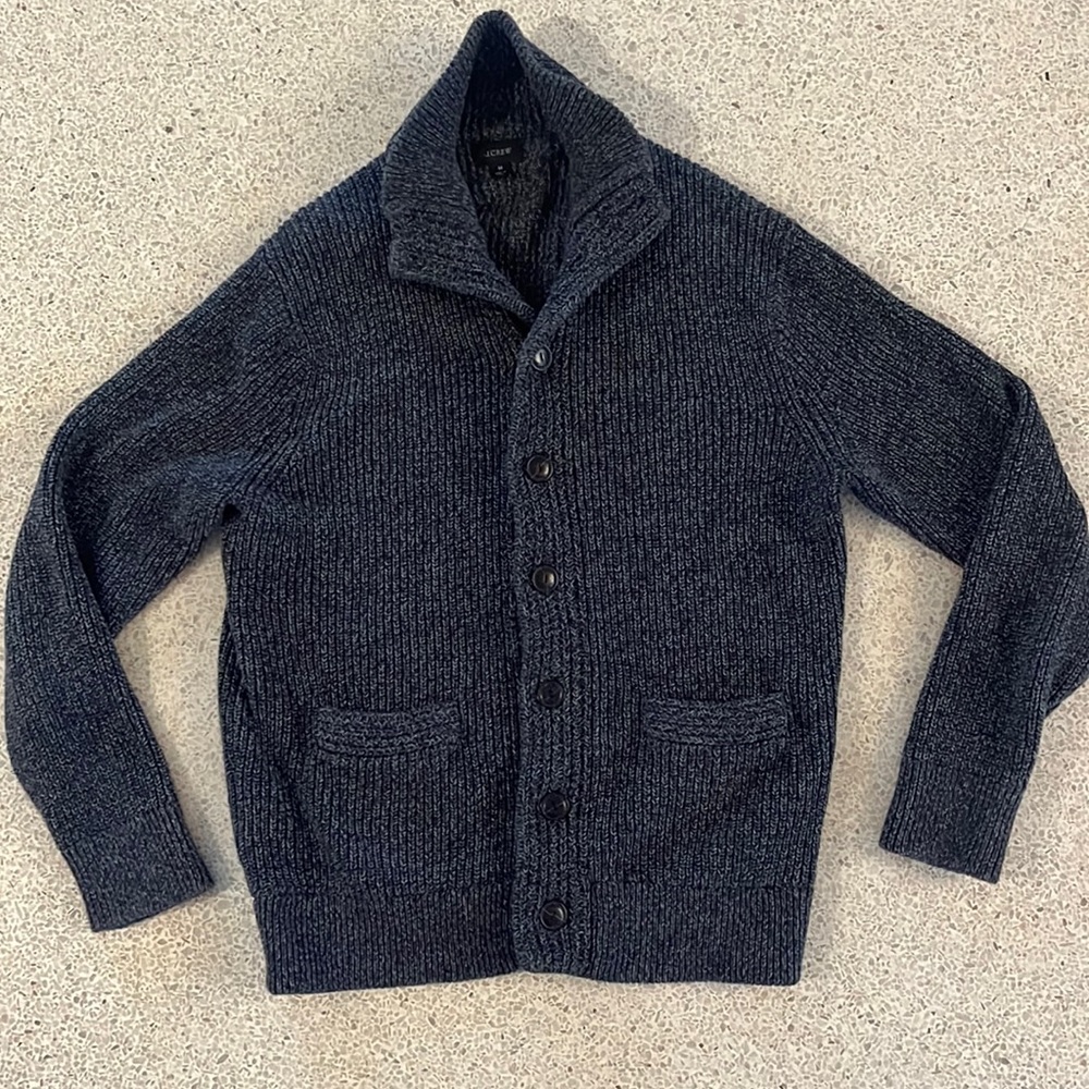 J Crew 100% cotton cardigan marled sweater medium